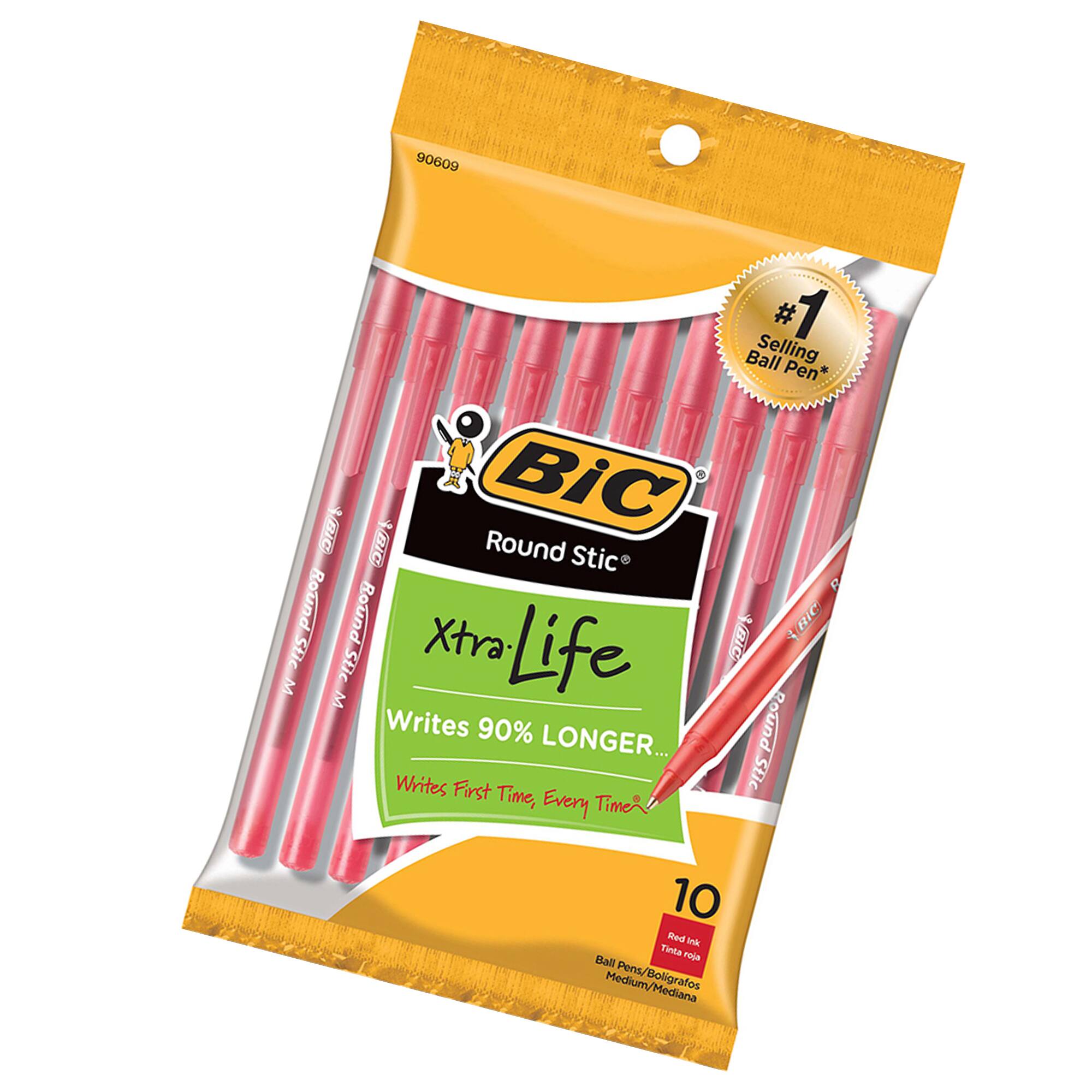 BIC® Round Stic® Xtra Life Medium Point Ballpoint Pen, 6 Packs of 10